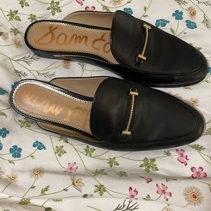 Sam Edelman Laurna Slides 10.5M- EUC Black leather with horse bit detail
